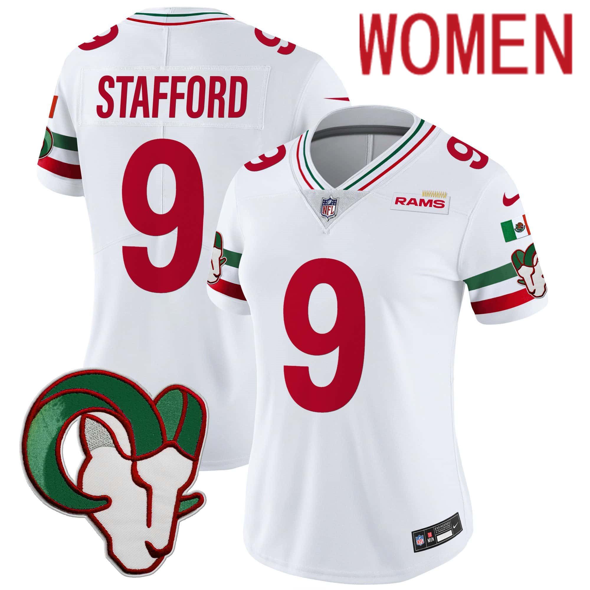Women Los Angeles Rams #9 Stafford White 2024 Nike Mexico Vapor Limited NFL Jersey